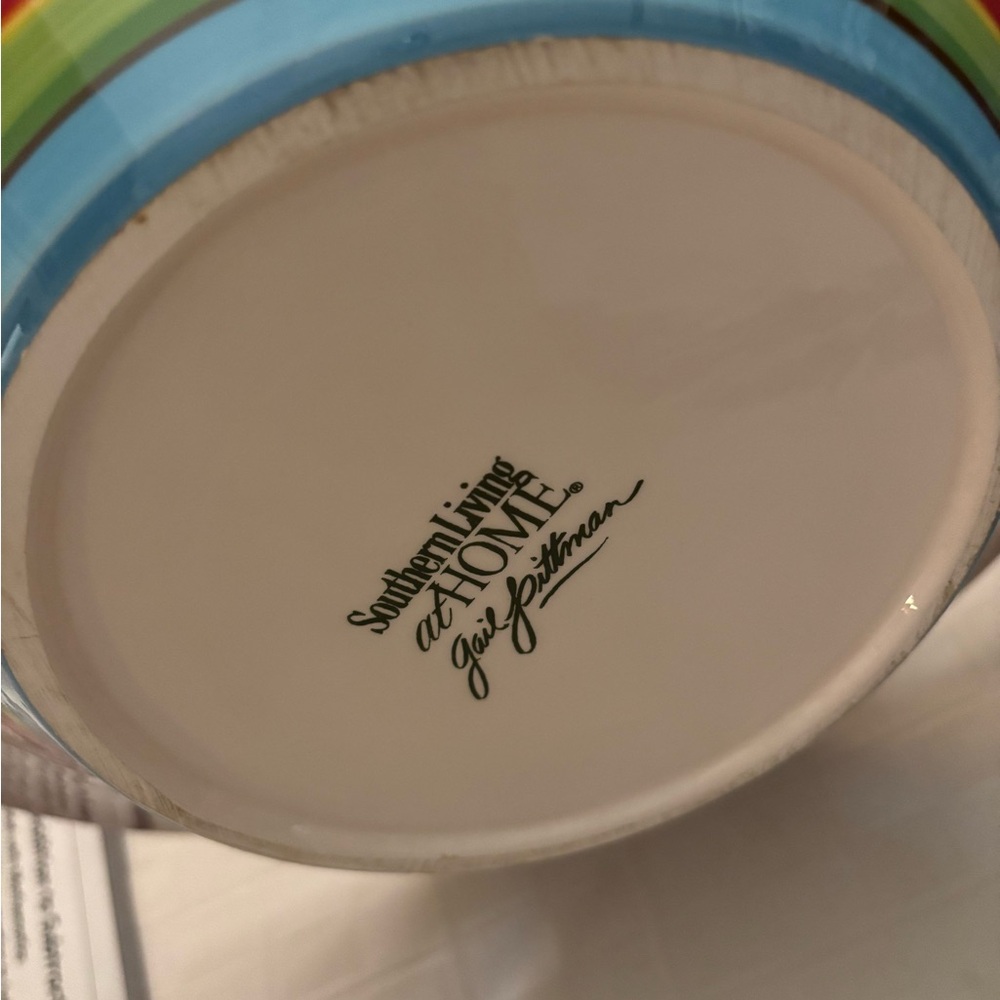 Southern Living At Home Multicolor Striped Bowl